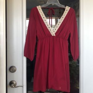 Red Vneck Dress